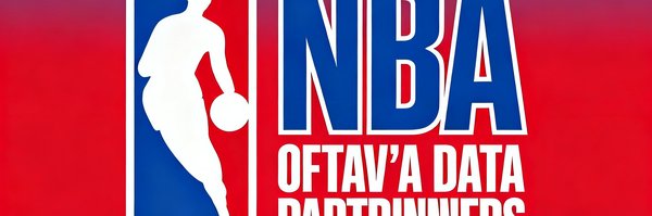 NBA官方数据合作伙伴标识，经典蓝红白配色